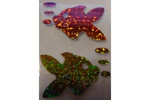 2 Buegelpailletten Fische hologramm rainbow